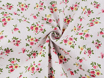 Cotton Fabric / Linen Imitation, coarser, flowers