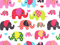 Tissu/Toile en coton Éléphants