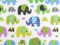 Tissu/Toile en coton Éléphants