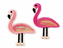 Felvasalható flamingó flitterekkel
