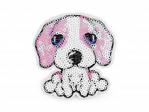 Iron on Patch Dog with Sequins