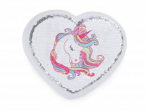 Aplicație cu paiete reversibile Unicorn / Happy Day