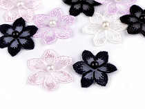Embroidered Flower Ø30 mm with Bead
