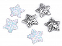 Applicazione Glitter Star / decorazione imbottita, Soft Star, dimensioni: Ø 50 mm