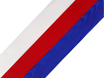 Cinta tricolor con los colores de Chequia y Eslovaquia, ancho 10 cm