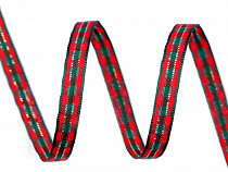 Christmas Tartan Check Ribbon with Lurex width 6 mm