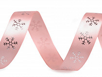 Weihnachtssatinband Schneeflocken Breite 20 mm
