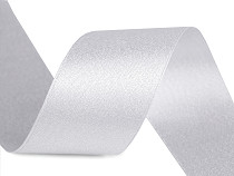 Double-sided satin ribbon with lurex shine, width 40 mm