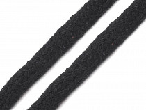 Corde tressée plate en coton, largeur 10 mm