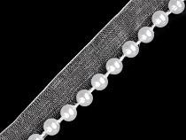 Bandă / Galon decorativ cu perle, lățime 10 mm
