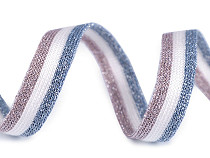 Liseré latéral tricoté pour pantalon avec lurex, largeur 17 mm