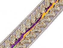 Sequin Trim / Patterned Ribbon on Monofilament width 35 mm