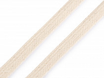 Corde tressée plate en coton, largeur 9 mm
