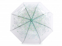 Umbrelă transparentă cu flori pentru fete