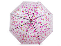Girl's Transparent Auto-open Umbrella with Polka Dots