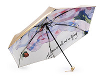 Dámsky mini skladací dáždnik metalický, vo vnútri zdobený