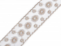 Embroidered Lace on Organza width 55 mm