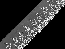 Hímzett műszál csipke monofil szalag széles 13 cm
