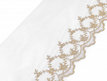 Embroidered Lace on Organza with Lurex width 23 cm