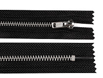 Metal Zipper No 4, length 18 cm with silver teeth, for trousers
