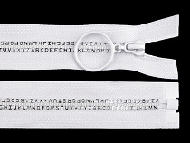 Plastic / Vislon Zipper with letters 5 mm length 50 cm
