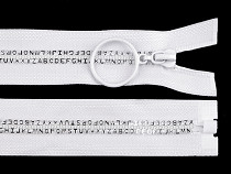 Plastic / Vislon Zipper with letters 5 mm length 80 cm