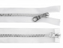Plastic Zipper 5 mm, 2 sliders / 2-way, open-end, 50 cm, Transparent