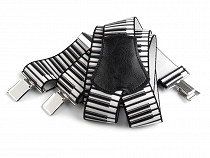 Bretelles de pantalon motif Musique, largeur 4 cm, longueur 120 cm