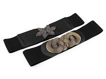 Cinturón elástico con hebilla metálica para mujer, ancho 6 cm