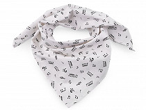 Cotton Scarf with Musical Notes 65x65 cm