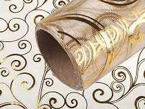 Tissu organza de Noël/mariage avec impression métallique, largeur 36 cm