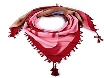 Foulard avec pompons, 105 x 105 cm
