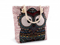 Linen / Flax Bag Owl, Cat, Fox 43x44 cm