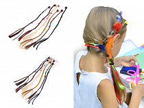 Tresses en faux cheveux pour enfants avec clips et perles