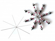 Estrella de alambre/copo de nieve navideño para manualidades con abalorios, Ø10 cm