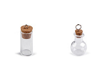 Glass Vial Pendant / Mini Wishing Bottle with Cork Stopper
