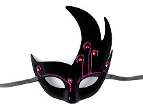 Karnevalová maska - škraboška zamatová s glitrami