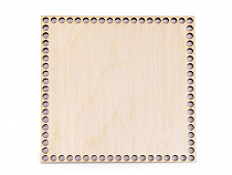 Fund din lemn pentru coșuri tricotate, 16x16 cm