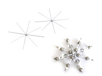Stella/Fiocco di neve, in filo metallico, motivo: natalizio, per attività di fai-da-te, con perle, Ø 10 cm