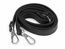 Long Eco Leather Strap / Handbag Strap with Snap Hooks, width 1.5 cm