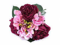 Bouquet de fleurs artificielles - pivoine, hortensia