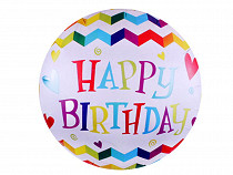 Balon foliowy duży Happy Birthday, buźka