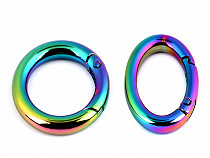 Regenbogen Karabiner Ring, Oval für Handtaschen / Schlüssel