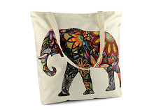 Anyag táska elefánt, egyszravú 42x43 cm