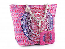 Borsa da spiaggia, Mandala, dimensioni: 39 x 50 cm, con trousse porta-cosmetici