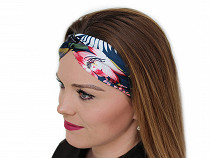 Satin Haarband Pin Up gekreuzt mit tropischem Muster