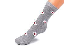 Dámské bavlněné ponožky květy