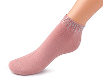 Dámske bavlnené ponožky členkové s kamienkami