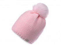 Gorro de invierno con pompón para niña