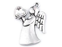 Metal Charm - Angel with Heart 24x36 mm 2nd quality